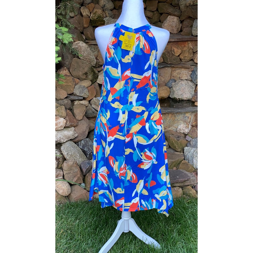 Banana Boat Sundress Size Medium New With Tags Floral Halter Sharkbite BB882 - Picture 5 of 8